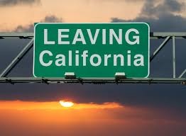 a sign for people moving out of California